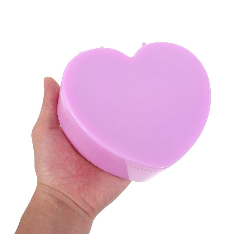 Heart Shaped Double Layer Jewelry Organizer Box With Mirror Pink Purple Storage Case - Image 5