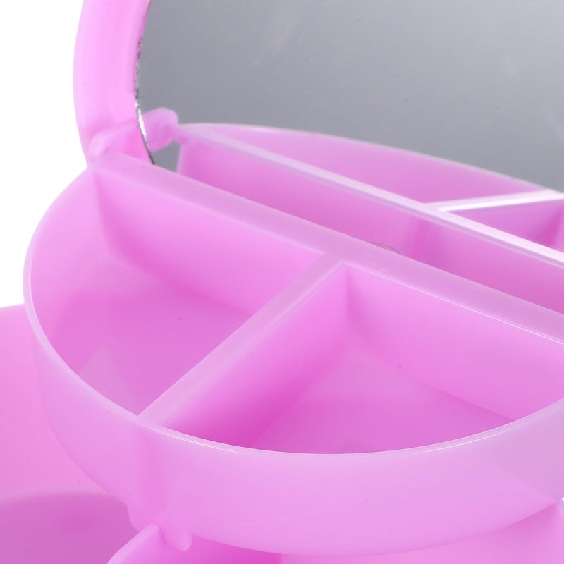 Heart Shaped Double Layer Jewelry Organizer Box With Mirror Pink Purple Storage Case - Image 4
