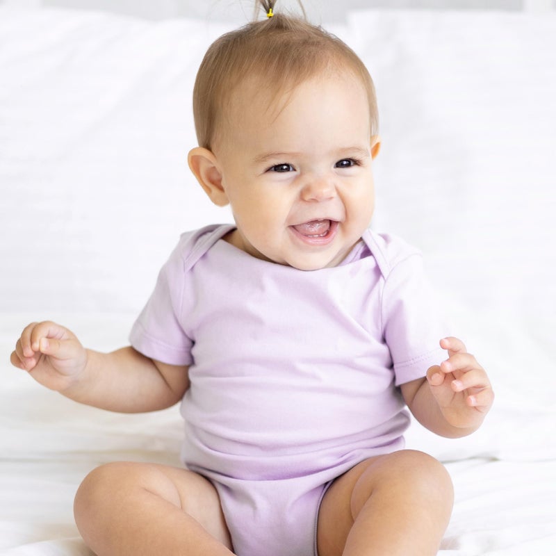Butterblu Avery 10-Pack Short Sleeve Bodysuitsâ€‹ 100% Organic Cotton for Baby Boysâ€‹ & Girls, Sunny Pink Rainbow, Newborn - Image 3