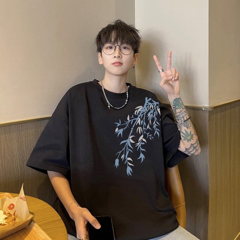 New Chinese Style National Style T-Shirt Men'S Short-Sleeved Summer All-Match Fashionable Brand Half-Sleeved Men'S Top - Image 1