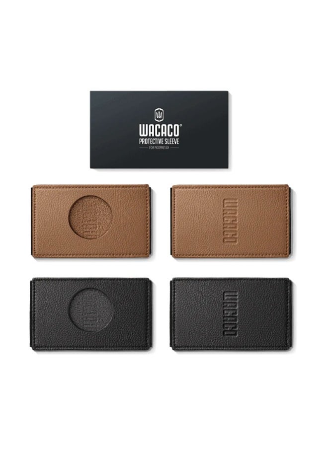 WACACO Picopresso Protective Sleeve - Accessory for Picopresso, Made from PU Leather, 2 Protective Sleeves, Black and Brown  - Image 4