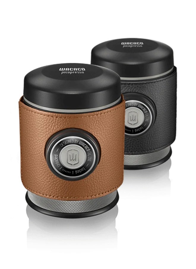 WACACO Picopresso Protective Sleeve - Accessory for Picopresso, Made from PU Leather, 2 Protective Sleeves, Black and Brown  - Image 1