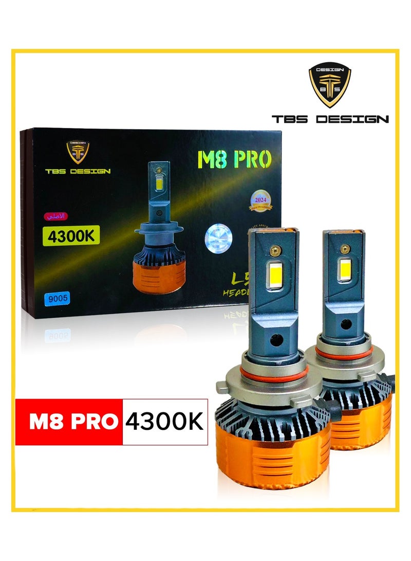 Toby's Toby's New M8 Pro-H4 having 4300K color Temperature 110W pair LED Headlight Bulb Assembly 11000 Lumens extreme Bright best for long drive  - Image 1