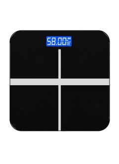 MileMelo Digital Bathroom Weighing Scale with LCD Panel & Thick Tempered Glass, Electronic Weight Machine for Human Body 180kg Black/Silver  - Image 1