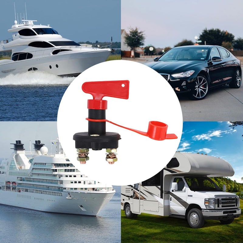 Fockety 12V 200A Battery Disconnect Switch with Copper Terminals for Car Boat RV Truck - Image 4
