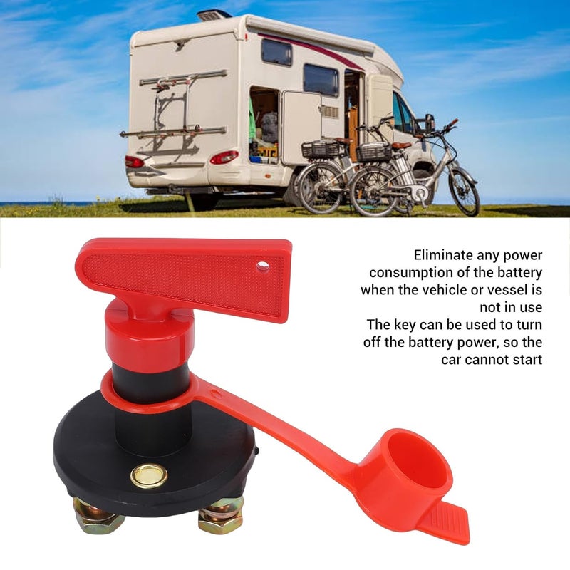 Fockety 12V 200A Battery Disconnect Switch with Copper Terminals for Car Boat RV Truck - Image 3