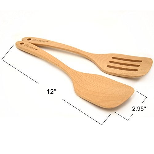 Bamber Wooden Wok Spatula Set Wood Turner for Non Stick Cookware, Pack of 2 - Image 4