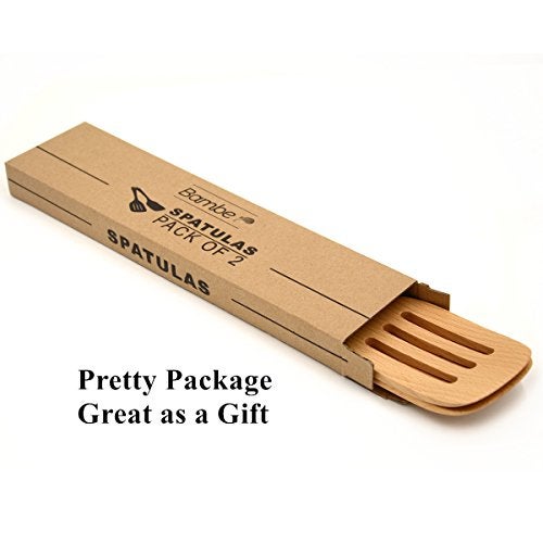 Bamber Wooden Wok Spatula Set Wood Turner for Non Stick Cookware, Pack of 2 - Image 2