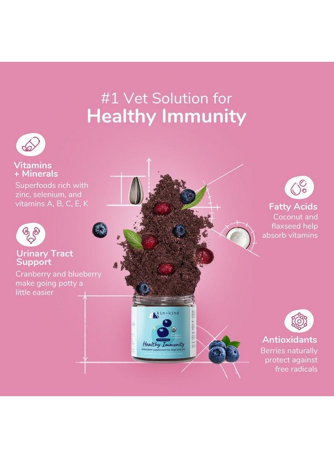 Kin+Kind - kin+kind Natural Cranberry Supplement Powder for Dogs&Cats - Boost Healthy Immunity and Bladder Support with Organic Formula - Organic Cranberry, Blueberry and Coconut - Large 8 oz - Made in USA - Image 1