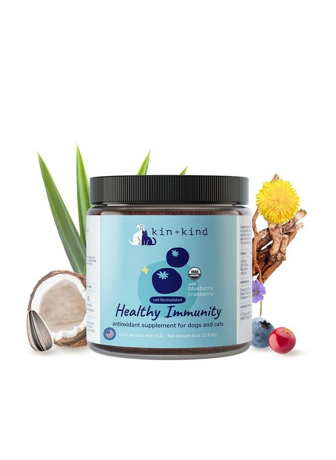 Kin+Kind - kin+kind Natural Cranberry Supplement Powder for Dogs&Cats - Boost Healthy Immunity and Bladder Support with Organic Formula - Organic Cranberry, Blueberry and Coconut - Large 8 oz - Made in USA - Image 1