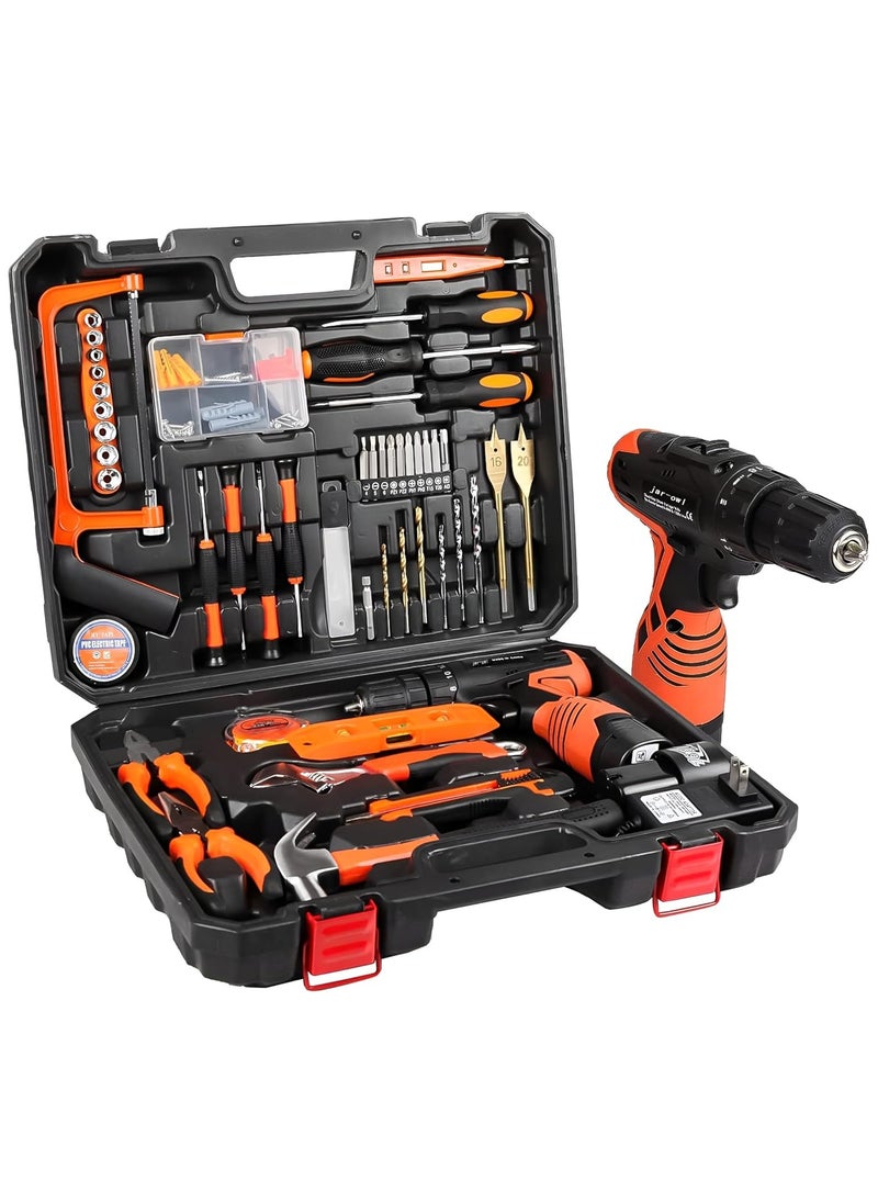 117Pcs Professional Tool Set with Cordless Drill, Complete Home Repair Kit with 16.8V Power Tool, Hammer, Screwdrivers, Wrenches, Driver Bits & Portable Tool Box for Home Essential - pzsku/Z93C67F4E14CBD2592EB3Z/45/_/1735916414/08760793-8c86-410e-814c-a08d61101a21