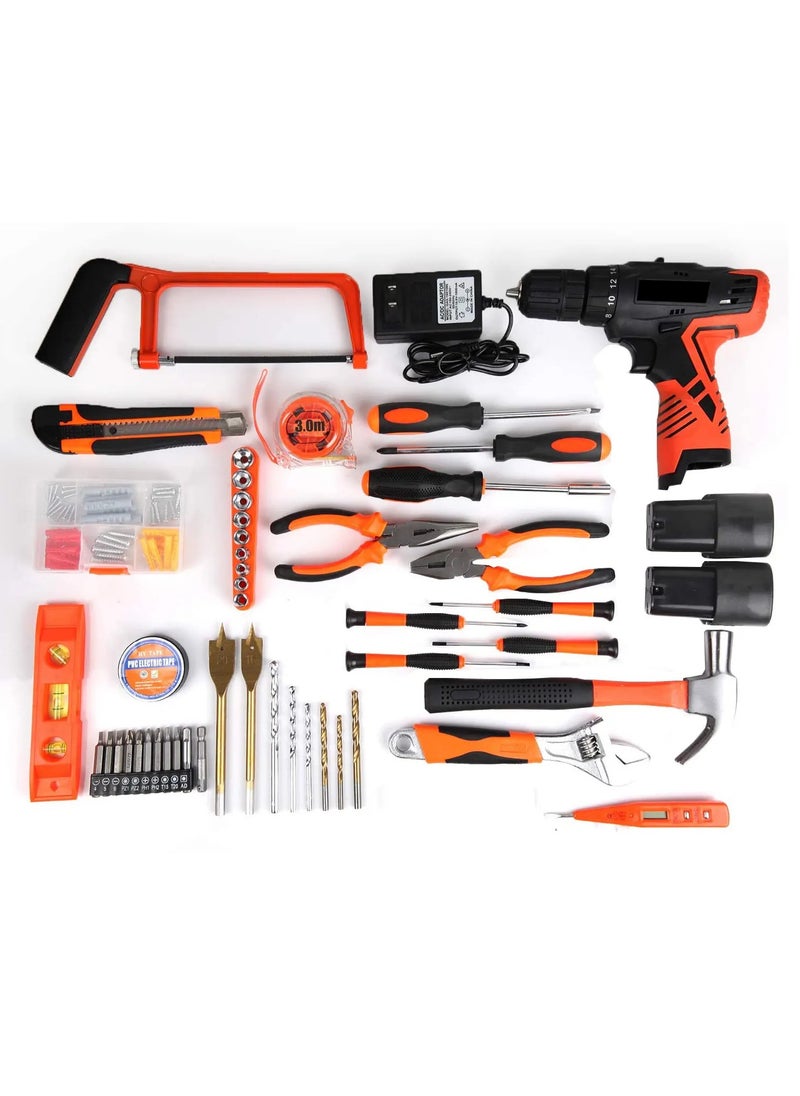 117Pcs Professional Tool Set with Cordless Drill, Complete Home Repair Kit with 16.8V Power Tool, Hammer, Screwdrivers, Wrenches, Driver Bits & Portable Tool Box for Home Essential - pzsku/Z93C67F4E14CBD2592EB3Z/45/_/1735916844/c5e1a7cd-c8b1-492a-a1fa-ee88dc521997