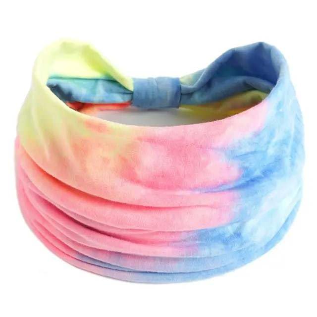 XFYT Pack of 3 Tie-Dye Super Soft Hair Bands | Stretch Stylish Chic Fashionable high absorbtion Headbands Set for Women Girls Yoga Sports Gym Workouts Exercise Tennis (Belle, Pack of 3) - Image 5