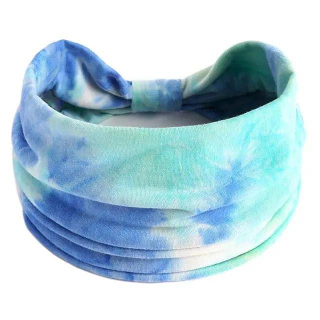 XFYT Pack of 3 Tie-Dye Super Soft Hair Bands | Stretch Stylish Chic Fashionable high absorbtion Headbands Set for Women Girls Yoga Sports Gym Workouts Exercise Tennis (Belle, Pack of 3) - Image 3