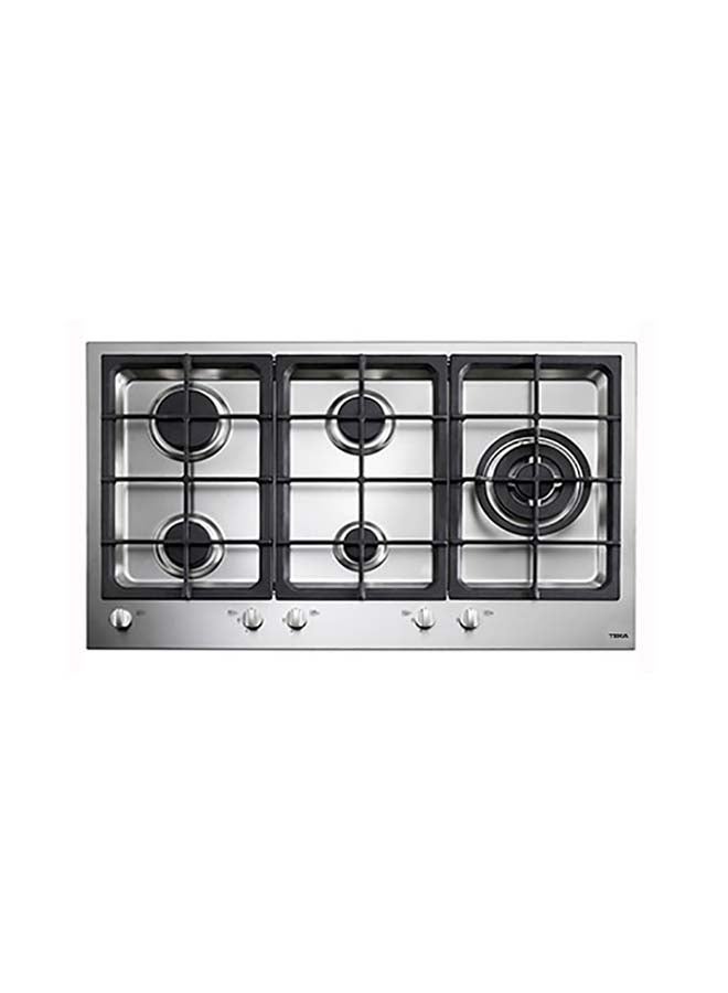 TEKA Gas Hob With 5 Cooking Zones And Triple Ring Burner In 90cm Of Butane Gas 40219018 Silver - Image 1