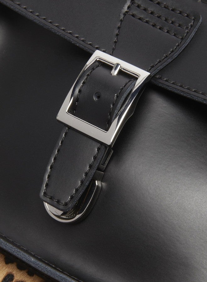 Dr. Martens Leather Heart Shaped Backpack, Black Kiev+Leopard Hair-On - Image 3