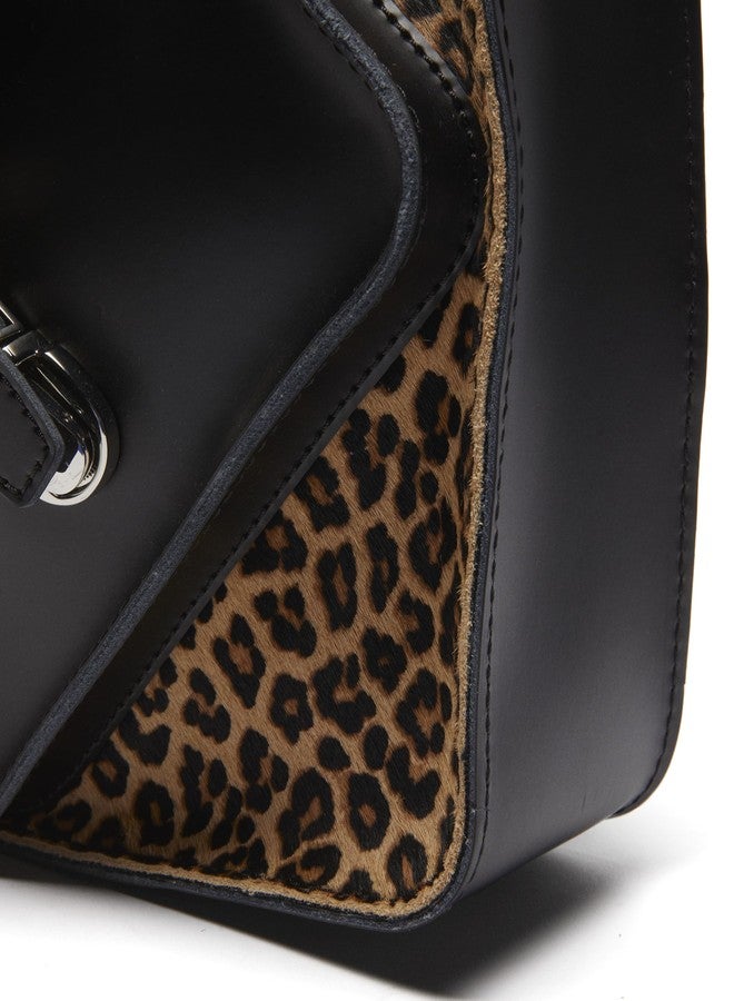 Dr. Martens Leather Heart Shaped Backpack, Black Kiev+Leopard Hair-On - Image 2