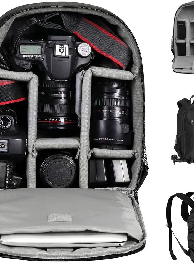 EMART Camera Backpack with Removable Padded Dividers and Rain Cover, Camera Bag for SLR DSLR Mirrorless, Waterproof Camera cases for Sony Canon Nikon, Tripod, 13" Laptop (Only Camera Backpack)  - Image 1