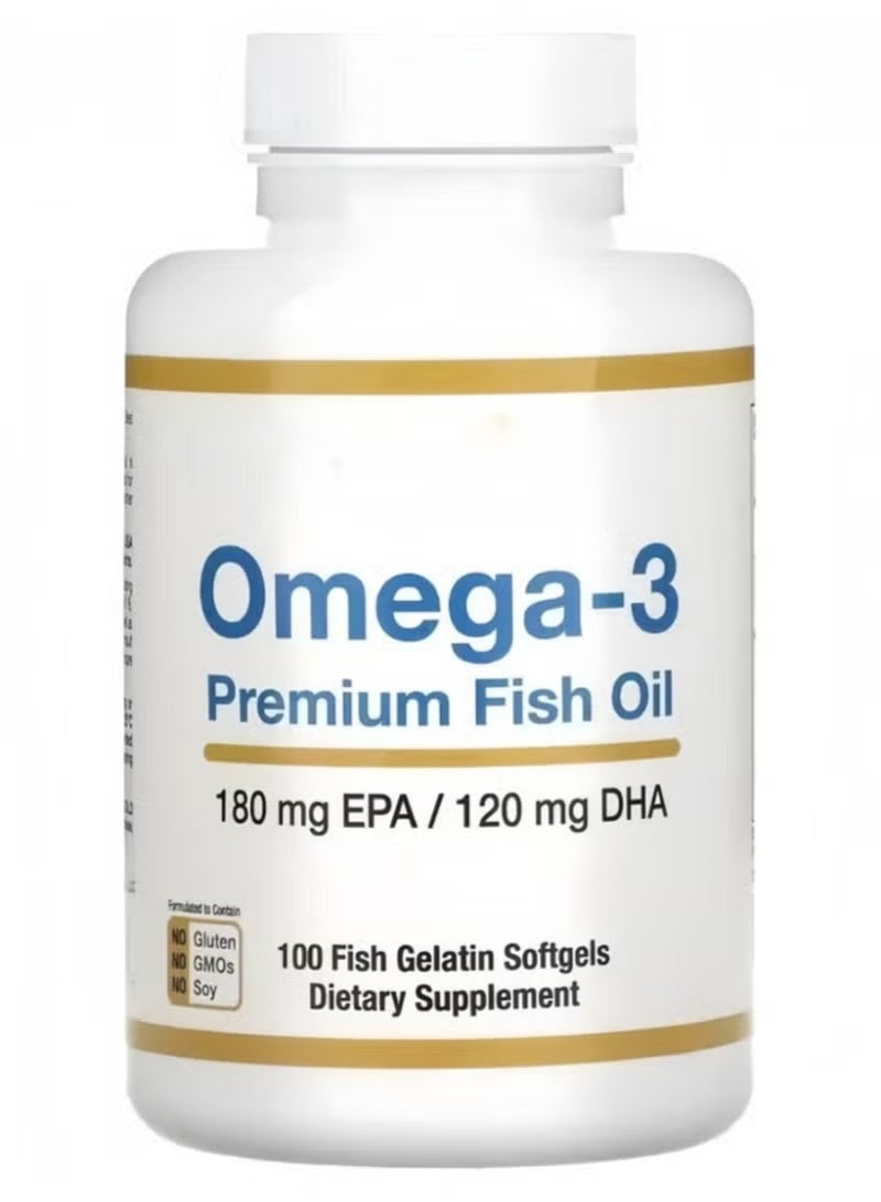 أوميغا California Gold Nutrition, زيت السمك الفاخر أوميجا 3، 100 كبسولة هلامية من جيلاتين السمك - Image 1