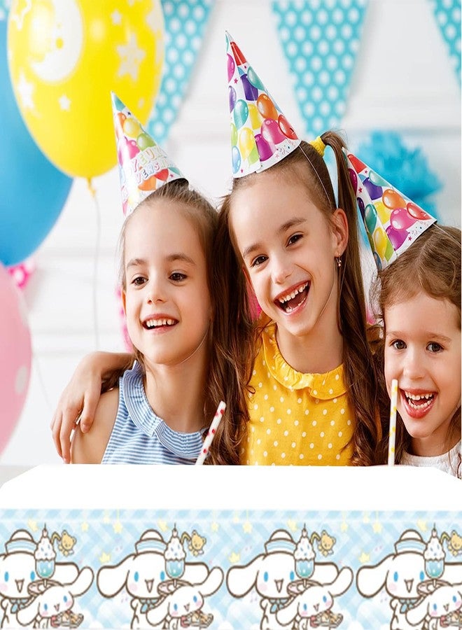 MUSNOW 2Pack Cinnamoroll Tablecloth Disposable Tablecloth Birthday Party Supplies and Decorations for Kid Boy Baby Shower Rectangle Tables 70"X42" - Image 4