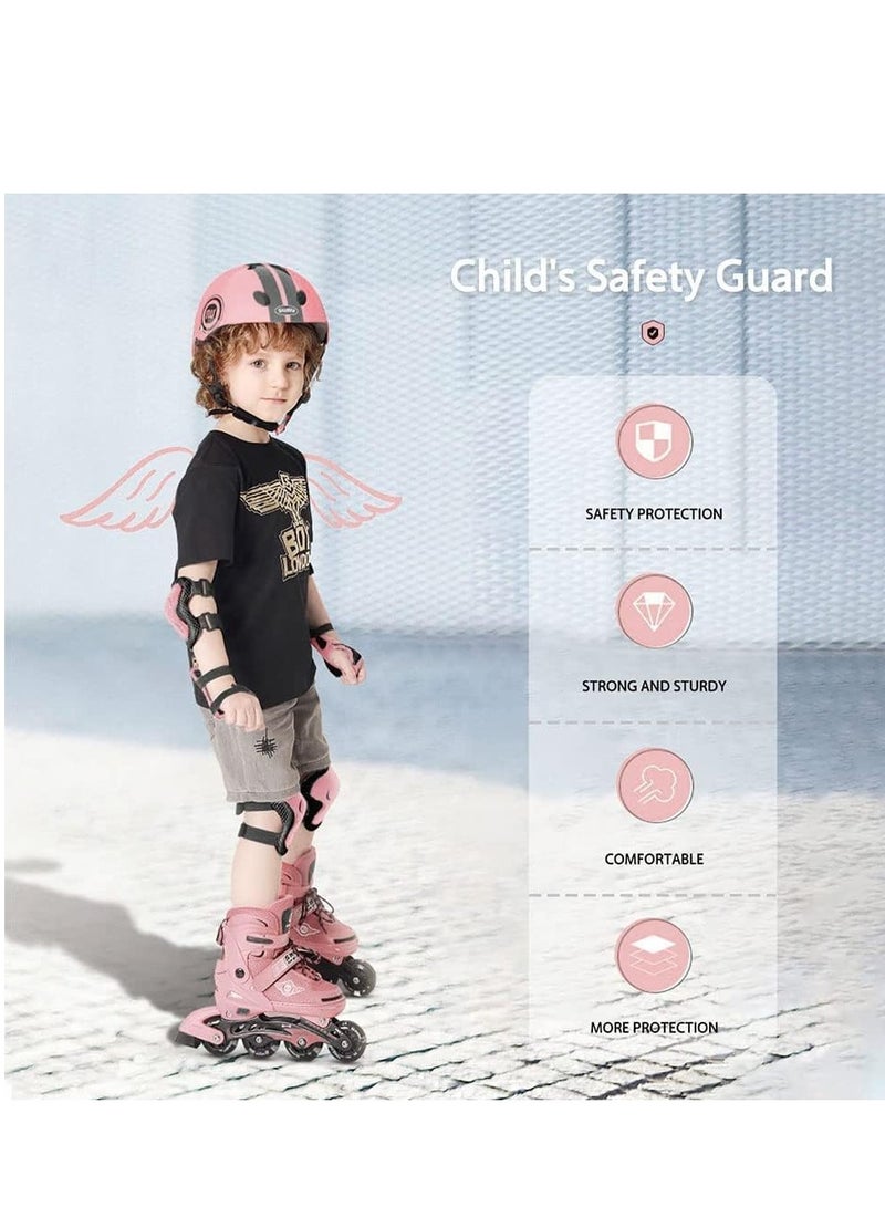 Dubkart Bike Helmet Set for Kids with Knee , Elbow & Wrist Pads(Pink) - Image 4