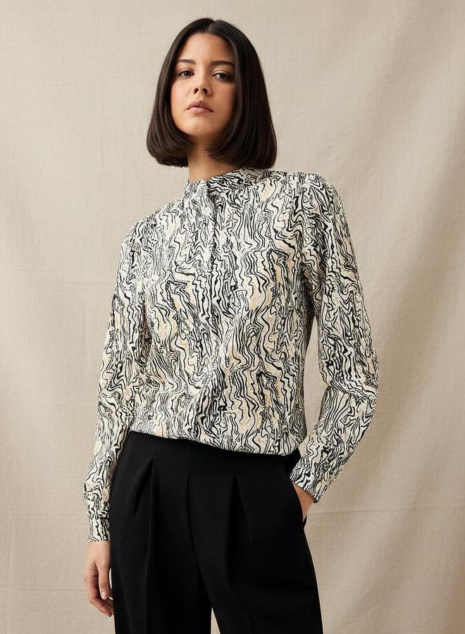 Splash FAV Regular Fit Printed Shirt with Mandarin Collar - Image 1