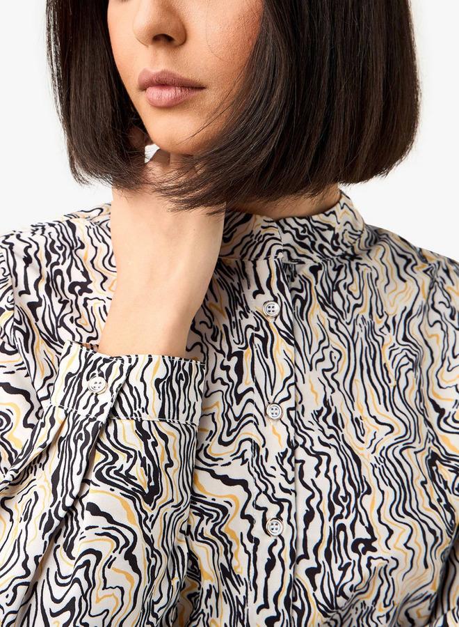 Splash FAV Regular Fit Printed Shirt with Mandarin Collar - Image 5