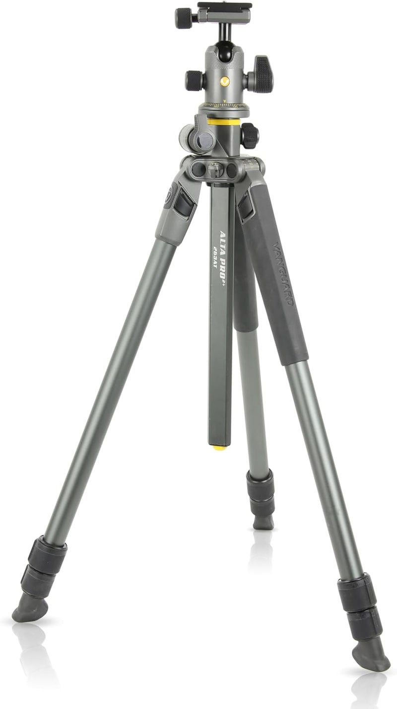 VANGUARD حامل ثلاثي أقدام ألمنيوم فاندجارد ألت برو 2 + 263AB100 مع رأس كروي - مصنف لتحمل 22 رطل/10 كجم، رمادي - Image 1