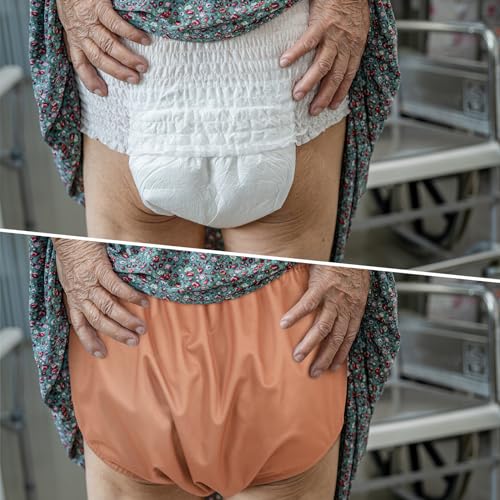 Breathffy 6 Pcs Adult Leakproof Incontinence Underwear for Women Men Pull on Cover Pant Washable Underpants Reusable Plastic Diaper Covers for Disabled, Elderly, Postpartum (Multicolored,X-Large) - Image 5