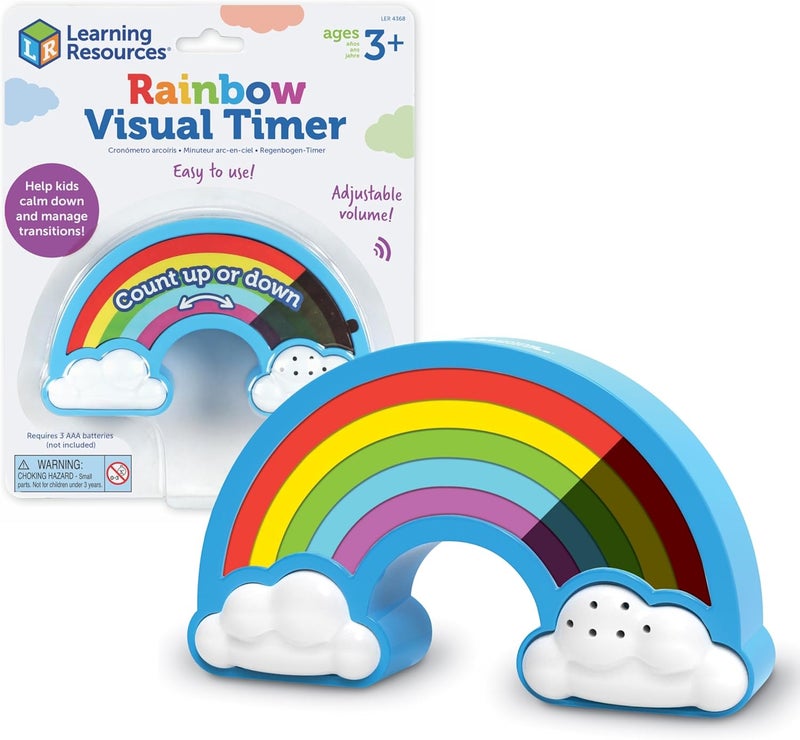 Learning Resources Rainbow Visual Timer, 1 Piece, Ages 3+, Teacher Resources, School Supplies for Teachers, Social Emotional Learning Toys - Image 1