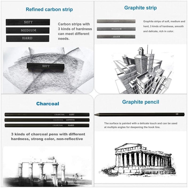 PEACORA Professional Drawing Pencils and Sketching Kit for Artist (33) - Image 4