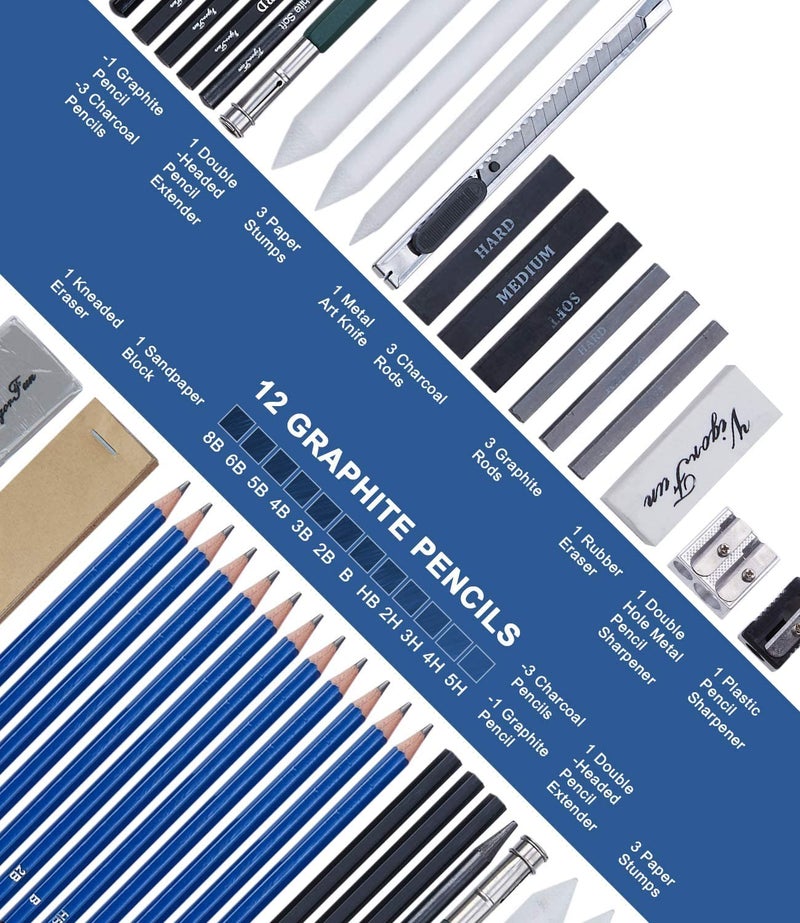 PEACORA Professional Drawing Pencils and Sketching Kit for Artist (33) - Image 2