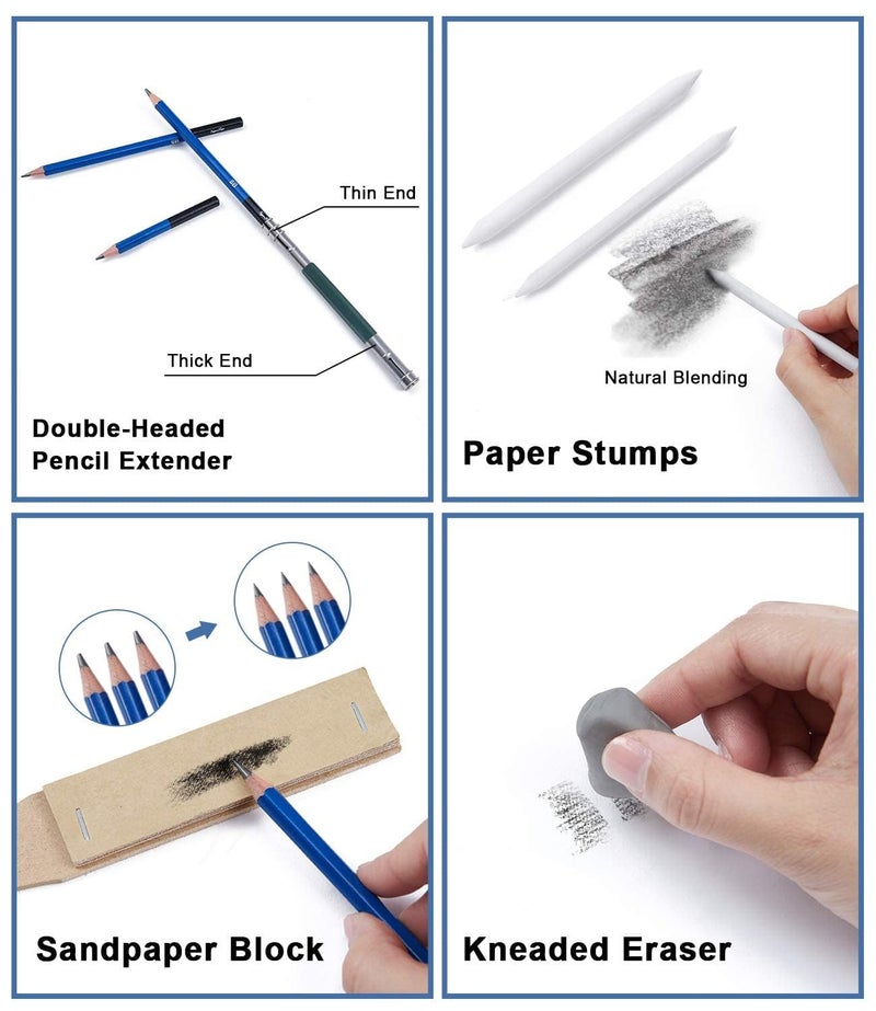 PEACORA Professional Drawing Pencils and Sketching Kit for Artist (33) - Image 3