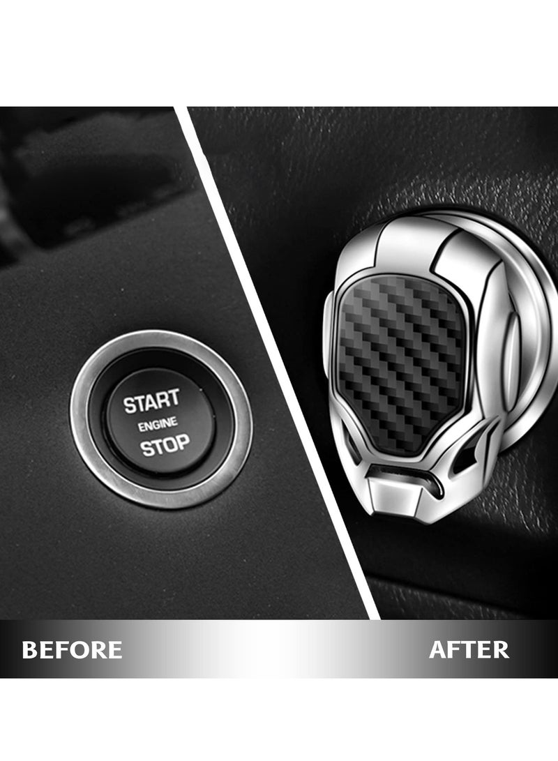 SOLARAE Start Button Cover for Car, Engine Push Start Stop Button Protective Cover Decoration, Car Interior Modification Accessories Push to Start Cover Silver - Image 5
