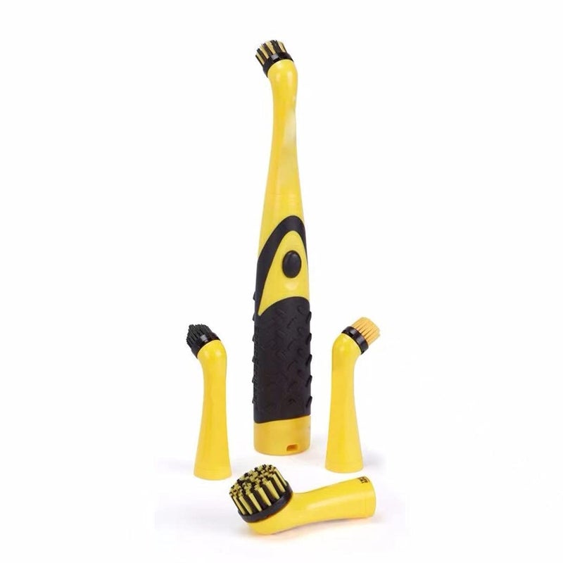 Electronic Household Cleaning Brush Spin and Shower Scrubber with 4 Brush Heads for Kitchen and Household Cleaning