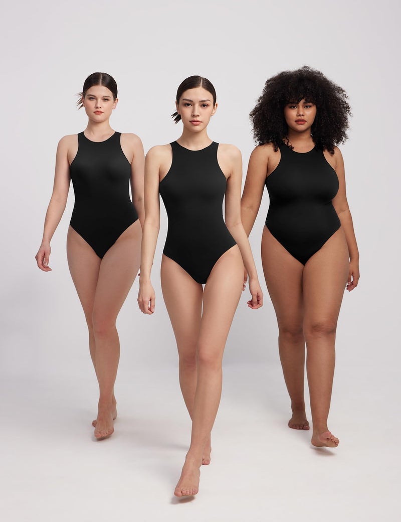 PUMIEY Bodysuits for Women Summer Tops Body Suits Women Clothing Sleeveless Tank Top Jet Black X-Small - Image 5