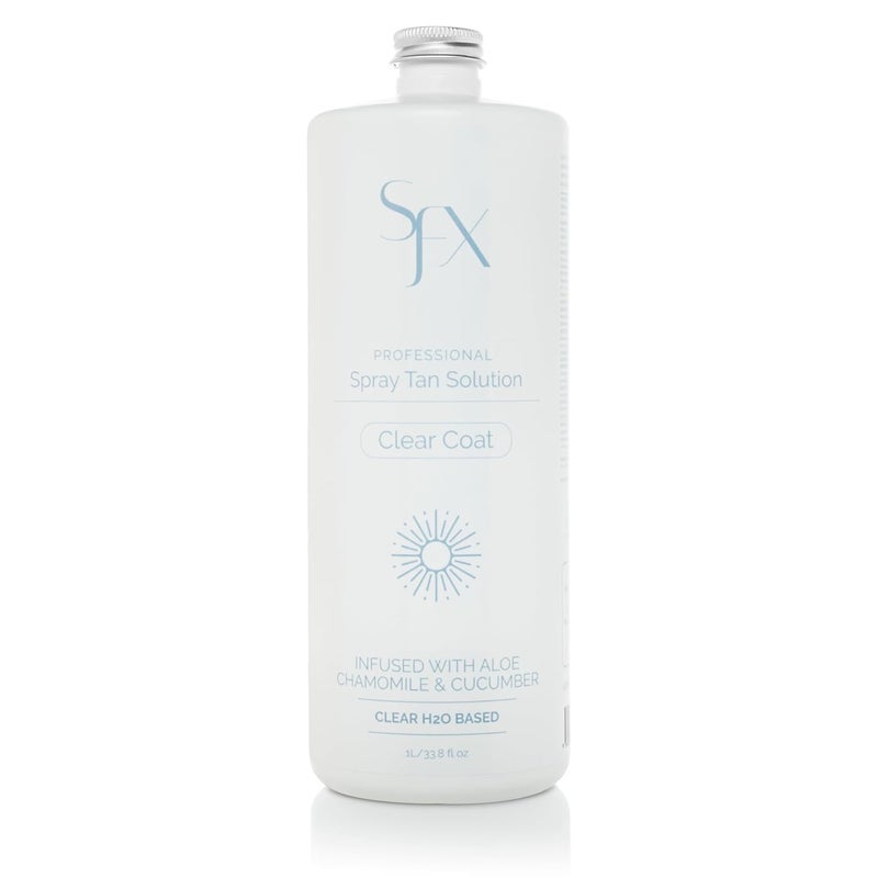 SunFX CLEARCOAT All Natural Spray Tanning Solution  No Bronzers  Infused with botanicals 1L338 fl oz MID SUMMER