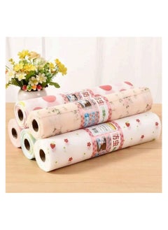 Generic Household Printing Antibacterial Cabinet Plastic Foam Household Wardrobe Moisture Drawer Pad Waterproof Non-Slip Paper Kitchen Cupboard Liners Roll Desks Wardrobe Shelves Mat(45 x 300CM) - Multi-shape 