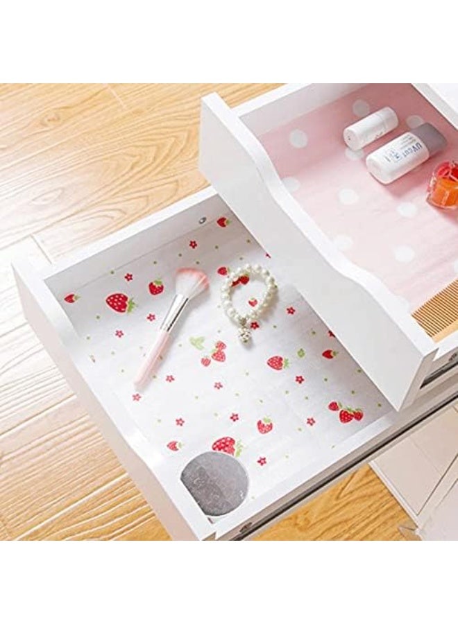 Household Printing Antibacterial Cabinet Plastic Foam Household Wardrobe Moisture Drawer Pad Waterproof Non-Slip Paper Kitchen Cupboard Liners Roll Desks Wardrobe Shelves Mat(45 x 300CM) - Multi-shape - Image 2