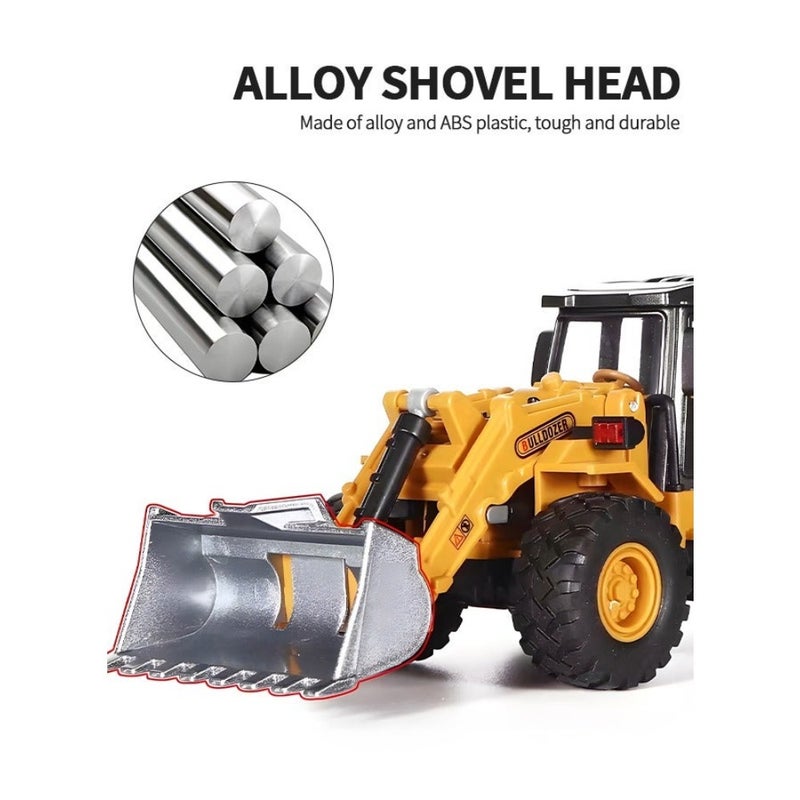 Diecast Backhoe Loader Toy, Excavator Bulldozer Car Heavy Duty Construction Vehicle Toys Digger Engineering Excavator Vehicle Gifts for - Image 4
