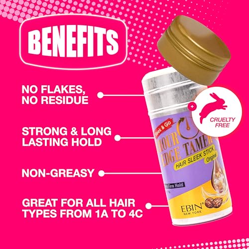 EBIN NEW YORK 24 Hour Edge Tamer Hair Sleek Stick, Extreme Firm Hold, 2.7 oz, Mango – Sleek & Go, No Flaking and White Residue - Image 3