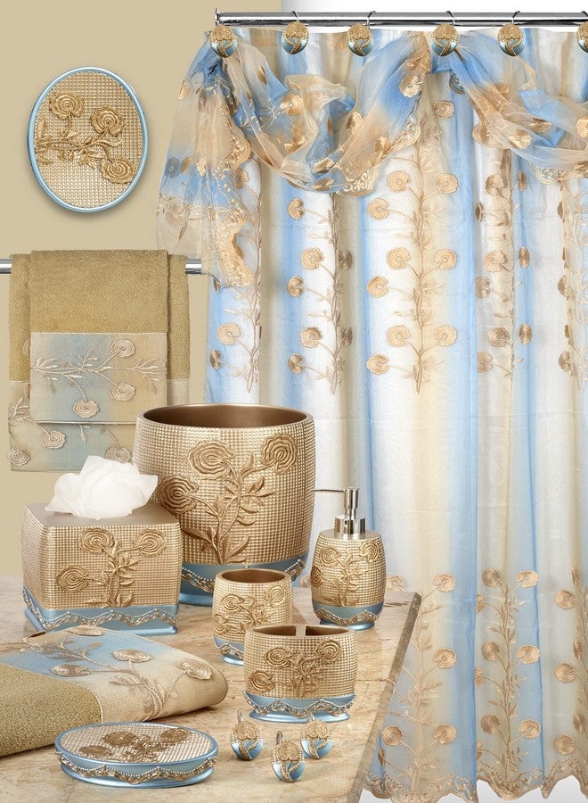 Popular Bath 961669 Ombre Rose, Shower Curtain Sheer LACE, Blue - Image 4