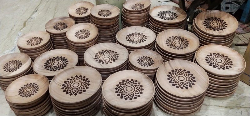 Masterarts Master Arts Wooden Plates, Snacks Plates, Dry Fruit Serving Plate, Dinner Plate, Platter Serve Tray, Round Tray for Serving Snacks ( Size 5 & 7 Inches ) Acacia Wood - Image 4