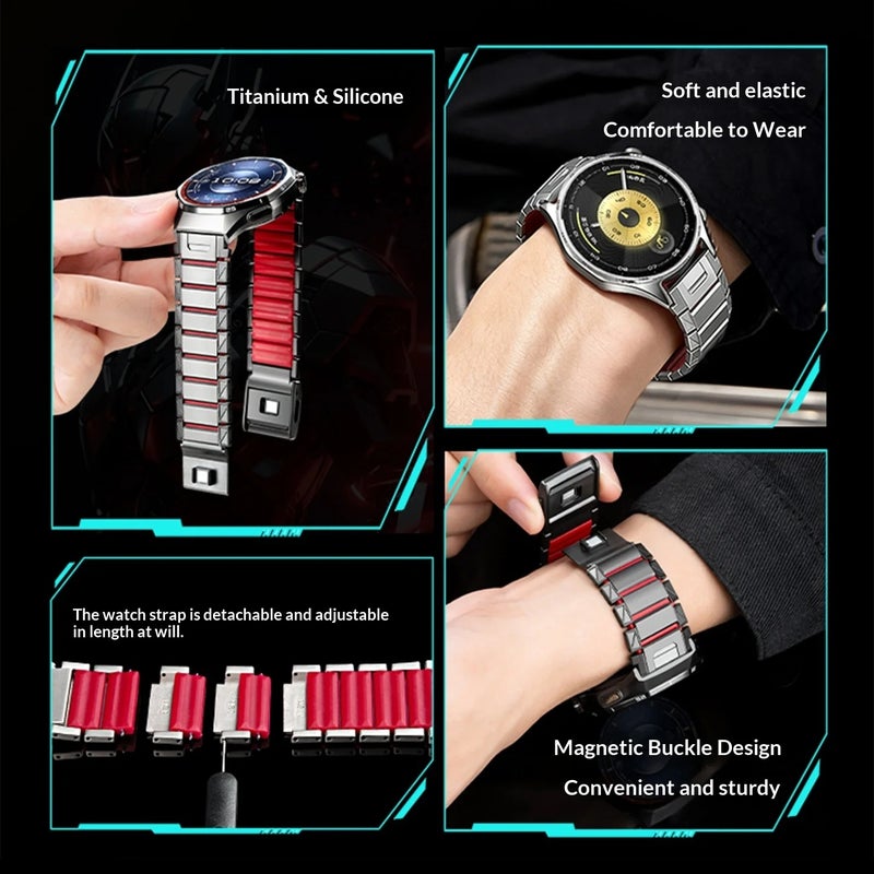 ioovooi 22mm Titanium Silicone Strap for Huawei Watch GT6 Pro GT5 Pro 46mm 4/4Pro Magnetic Band For Huawei Watch GT6/GT5/GT4/GT3/GT 46mm - Image 3