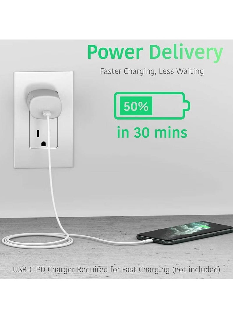 USB C to Lightning Cable [MFi Certified] Compatible with iPhone 13 Pro Max/12/11 Pro/X/XS/XR/8 Plus/AirPods Pro, Supports Power Delivery, 1M, White  - Image 3