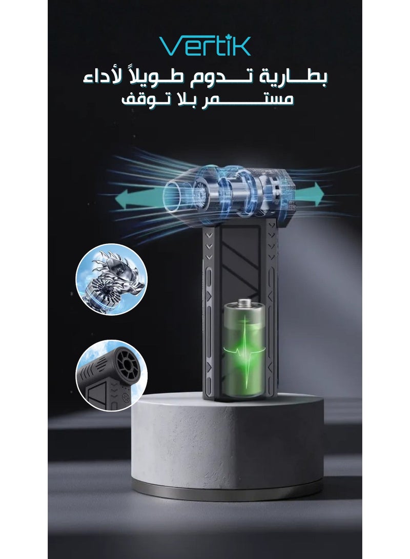 فيرتك ستورمر منفاخ هواء كهربائي، أسود، مع ملحقات - Image 4
