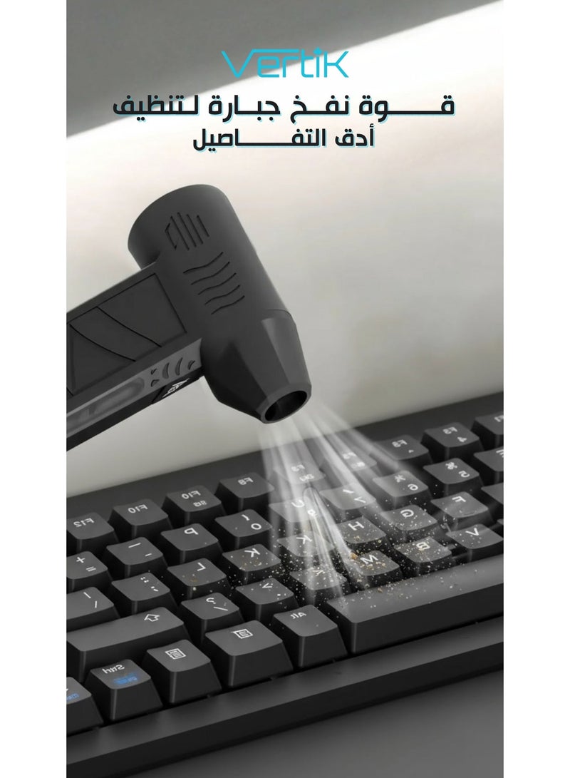 فيرتك ستورمر منفاخ هواء كهربائي، أسود، مع ملحقات - Image 3