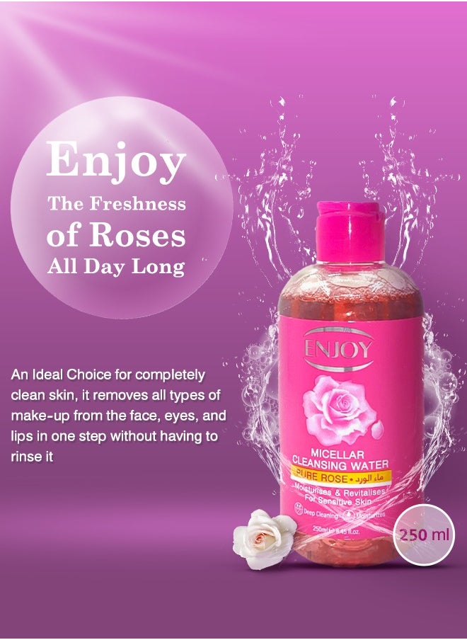 ENJOY Enjoy Micellar Water Rose – Gentle & Effective Makeup Remover, 250ml  - Image 2