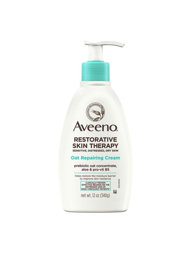 Aveeno - Restorative Skin Therapy Moisturizing Oat Repairing Cream For Sensitive Distressed Dry Skin With Prebiotic Oat Aloe & ProVitamin B5 NonGreasy & FragranceFree 12 Oz - Image 1