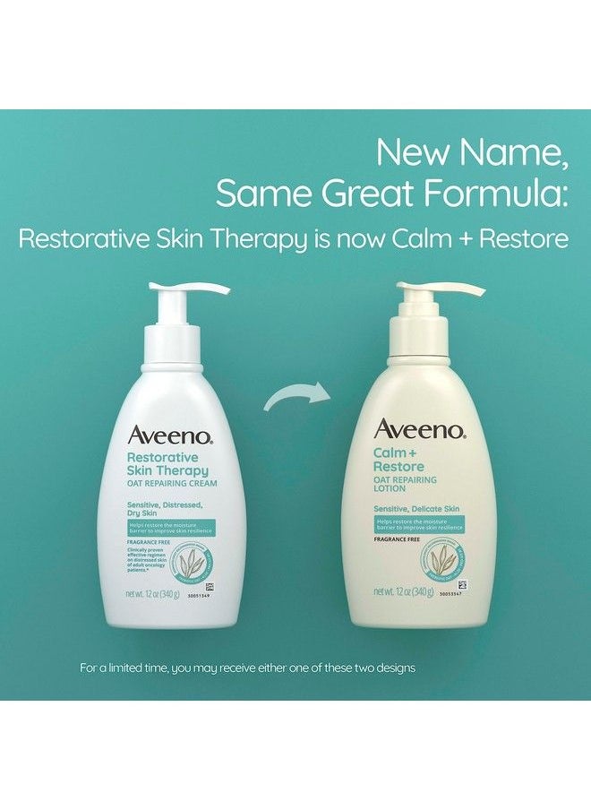 Aveeno - Restorative Skin Therapy Moisturizing Oat Repairing Cream For Sensitive Distressed Dry Skin With Prebiotic Oat Aloe & ProVitamin B5 NonGreasy & FragranceFree 12 Oz - Image 1